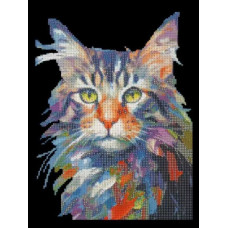 Алмазна мозаїка "Go to art" /177448/ "Кольоровий кіт" 30*40см