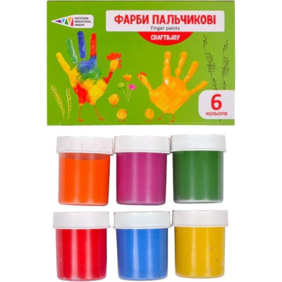 STOCK Фарби пальчикові "Гамма-Н" /322074/Cr/ "Graft&Joy" 6 кол х 40мл.  (1/8)