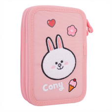 Пенал твердий "YES" /533638/ 2 відділ. HP-01 Line Friends Pretty Choco and Cony 13*21*4см (1/48)