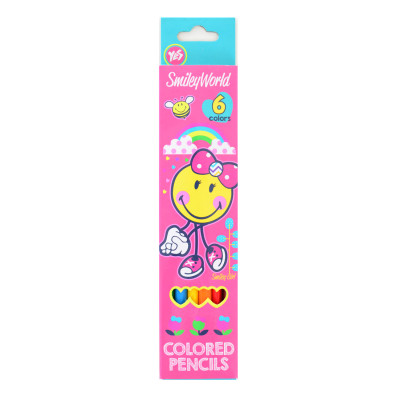 Олівці кольорові "Yes"  6 кол. /290399/ "Smiley World" (pink) (1/24/480)