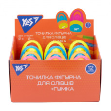 Точилка "YES" /620562/ 2в1 «Capsule» з ластиком (12/384)