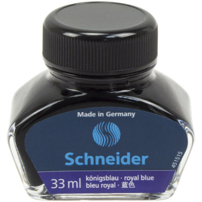 Чорнило "SCHNEIDER" /S6913/ синє, 33мл в скляній банці, для перових ручок (1/9)