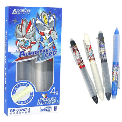 Ручка автомат пиши-стирай "AODEMEI" /33267/ "Hero" 0,5мм, синя (4/72)
